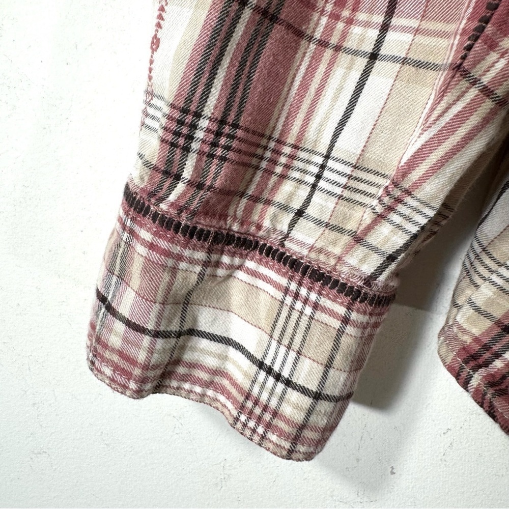 Style & Co Plaid Snap Front Western Shirt Embroidered - Picture 4 of 10